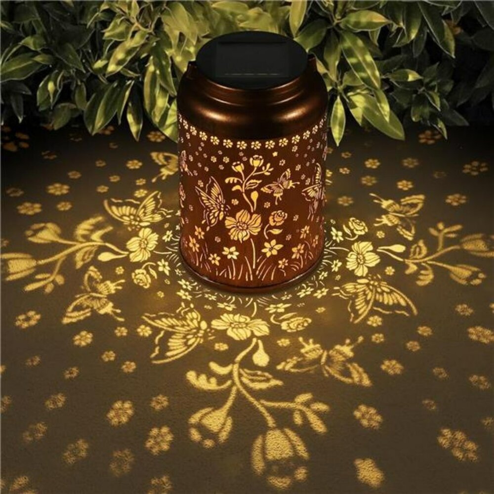 Solar Lantern Outdoor Hummingbird Butterfly Garden Light Gift for Mom Grandma